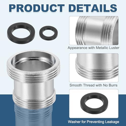 uxcell Faucet Aerator Adapter,M18 Male to M22 Male Brass Faucet Adapter - Image 3