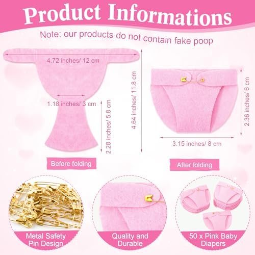 Roowest 51 Pcs Dirty Diaper Baby Shower Games, Wildflowers - Image 3
