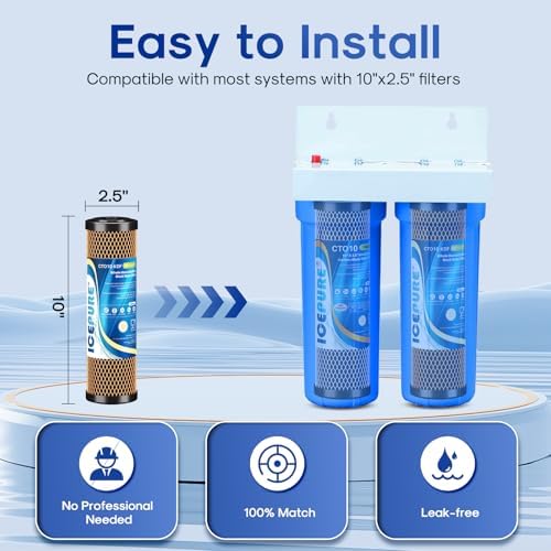ICEPURE 1 Micron 2.5" x 10" Whole House Water Filter Combo Kit, 1 Combo - Image 6