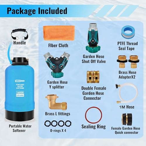 RV Water Softener with Water Hose, 16000 Grains - Image 5