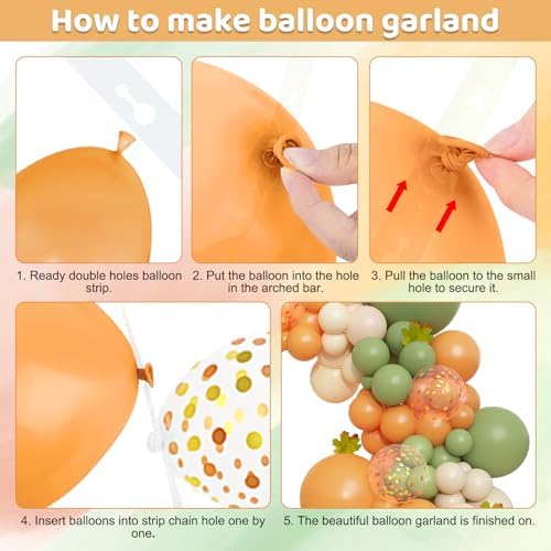 Amandir 153pcs Green Orange Balloon Garland Arch Kit Different Sizes - Image 3