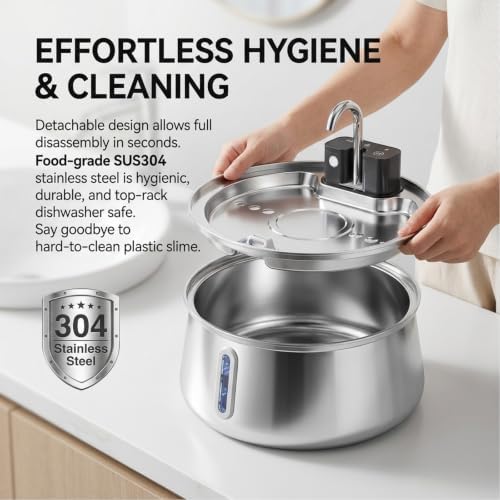 Water Fountain 4L Stainless Steel (6pcs Filter Element) - Image 6