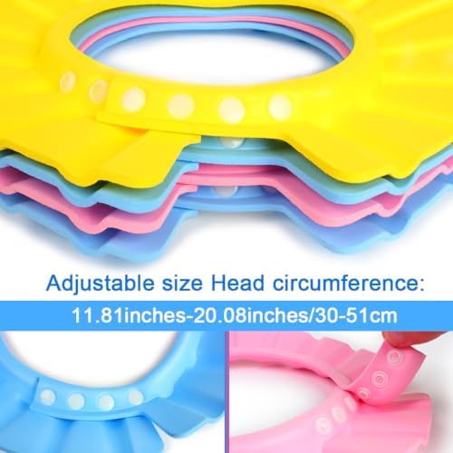 EWIN(R) 4pcs Soft Adjustable Baby Kids Children Shampoo Bath Bathing Shower Cap Hat Wash Hair Shield Hat - Image 2