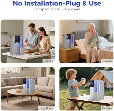CT910G Countertop Reverse Osmosis Water Filter System, 7-Stage RO Water Filtration System, 528 Gallons Water Dispenser, 3:1 Pure to Drain, NSF 372,42,58, Reduce TDS PFAS, No Installation - Image 6