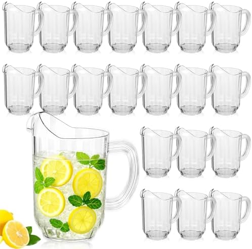 Tessco for you 20 Pcs Plastic Water Pitchers, 60 Ounce, Classic by Tessco