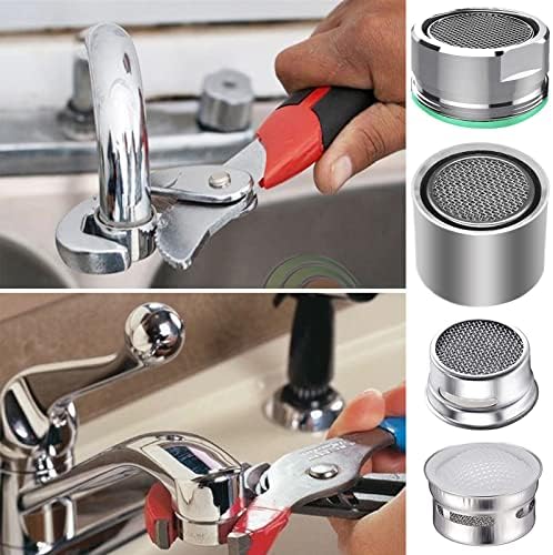 4pcs Faucet Aerators, 2pcs Aerator Filter Replacement Parts, with Brass Housing, 2pcs 15/16 Inch Male and 2pcs 55/64 Inch Female Bathroom Aerator Faucet Filters with Gaskets,for kitchen bathroom - Image 5