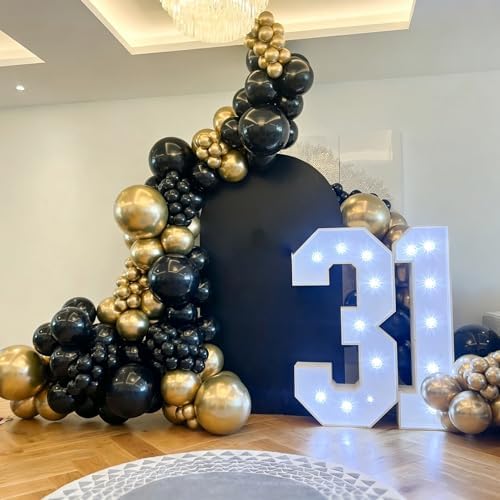 Black and Gold Balloon Arch Kit,129Pcs Gold and Black Balloons - Image 4