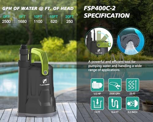 FLUENTPOWER Tankless Water Heater Flushing Kit, 1/2 HP Pump, 2 Hoses - Image 3
