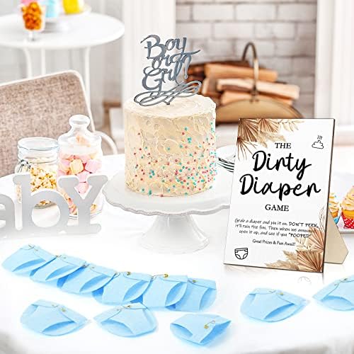 Roowest 51 Pcs Dirty Diaper Baby Shower Games, Boho Blue - Image 6
