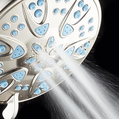AquaDance Anti-Clog High-Pressure 6-Setting Hand with with Microban Nozzle Protection from Growth of Mold & Mildew for Stronger Shower! Aqua Blue Jets – 1.8 GPM - Image 3