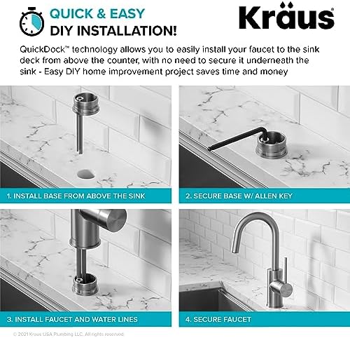 KRAUS Oletto Single Handle Kitchen Bar Faucet in Chrome Finish, KPF-2600CH - Image 6