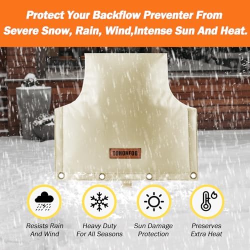 Backflow Preventer Insulation Cover for Vacuum Breaker, 21"W x 16"H, Beige - Image 5