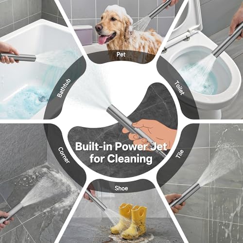 Veken All Metal 10" Luxurious Gray Rain Shower Heads with Handheld Spray - Image 2