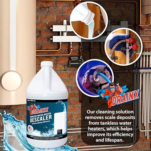 DrainX Tankless Water Heater Descaling Solution | Highly Effective Descaler Restores Heating Efficiency, Gallon, 128 fl oz - Image 7