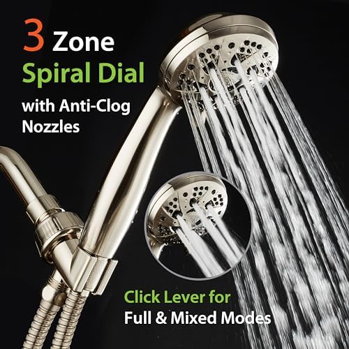 AquaDance High Pressure Luxury 6-mode Spiral Ergonomic Handheld Shower Head - Image 3