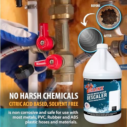 DrainX Tankless Water Heater Descaling Solution | Highly Effective Descaler Restores Heating Efficiency, Gallon, 128 fl oz - Image 6