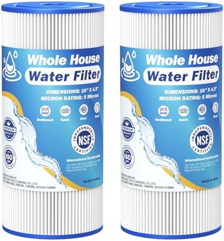 5 Micron 10" x 4.5" Whole House Water Filter Compatible with GE FXHSC by Caehomly
