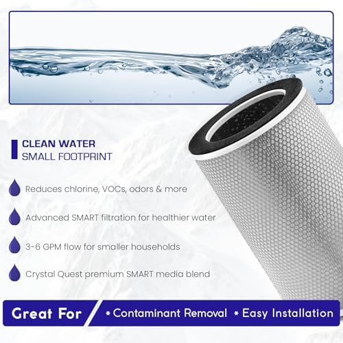 Crystal Quest Compact Whole House Water Filter, SMART Series (3-6 GPM | 1-2 People) 1-1/2" - Image 5