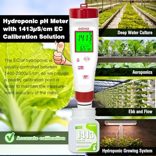 pH Meter for Hydroponic Water,Digital EC ppm Tester for Nutrients - Image 5