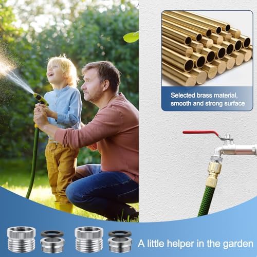 2 Pack Faucet to Hose Adapter with Aerator, Sink to Garden Hose Adapter, Faucet Adapter to Garden Hose for Kitchen and Bathroom, Hose Attachment to Sink, 3/4" GHT Thread Chrome - Image 2