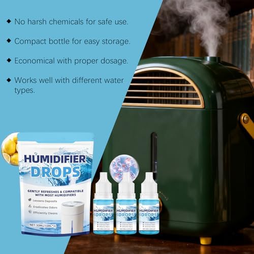 Humidifier Cleaner Drops, Slows Buildup & Scaling, Humidifier Solution for All Makes & Models, Cleans & Deodorizes Water, 3pcs - Image 6