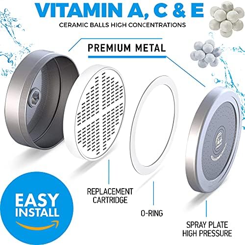 AquaHomeGroup Handheld Shower Head Filter, 20-Stage, Vitamin C E A, Chrome - Image 5