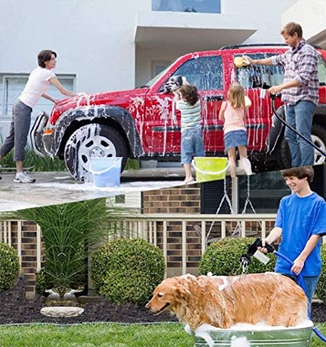 Garden Hose Nozzle Adjustable Hose Spray Nozzle High Pressure 8 Watering Pattern with 3.5Oz Soap Sprayer Power Garden Water Hose Foam Nozzle Sprayer for Car Washing Pet Shower Black - Image 4