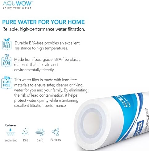 PP10BB 5 Micron 4.5" x 10" Filter Set – Sediment Replacement Cartridges for Whole House Water Filtration Systems, Universal Standard PP Filters (4, 10 x 4.5) - Image 7