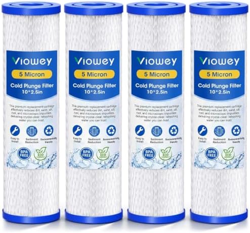 10"x2.5" Pleated Water Filter Cartridges,30 Micron Cold plunge filter 4Pcs by Viowey