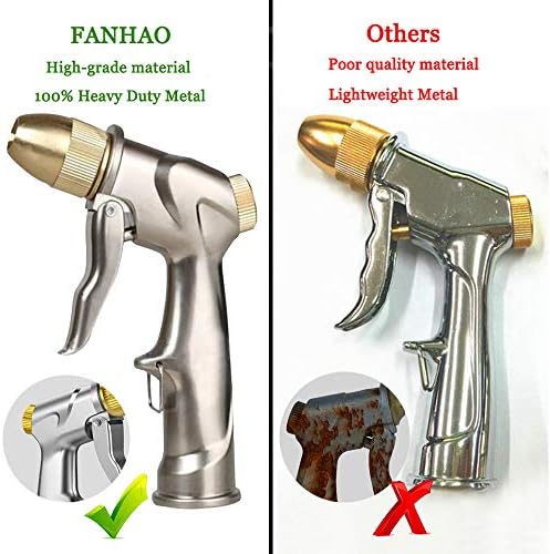 FANHAO Upgraded 100% Metal Garden Hose Nozzle Heavy Duty, High Pressure - Image 4