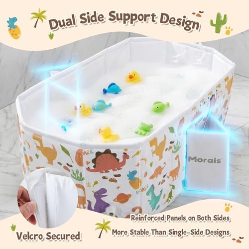 MORAIS Collapsible Baby Bathtub, Toddler Bathtub for Shower - Image 3