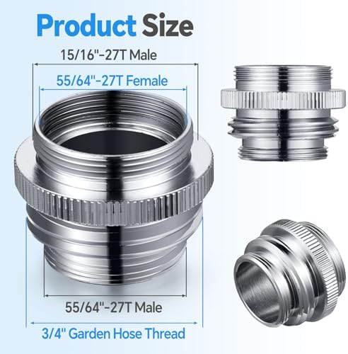 Brass Faucet Adapter, Kitchen Sink Faucet Adapter to Garden Hose - Image 2