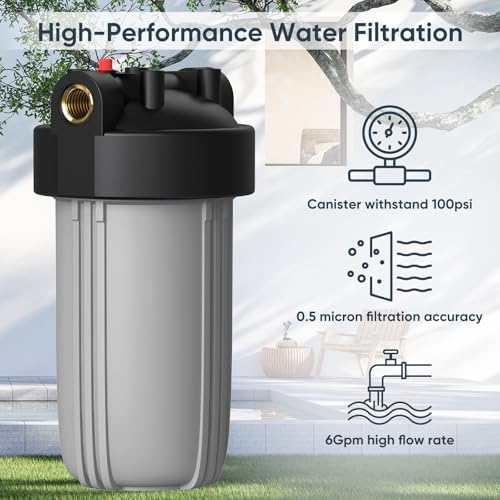 4-Stage Whole House Salt-Free Water Softener Alternative, Scale Prevention Water Filter with 3/4" Metal Ports, Compact 25K Gallons Capacity for Chlorine, Iron, Manganese, Sediment, Taste & Odor - Image 4