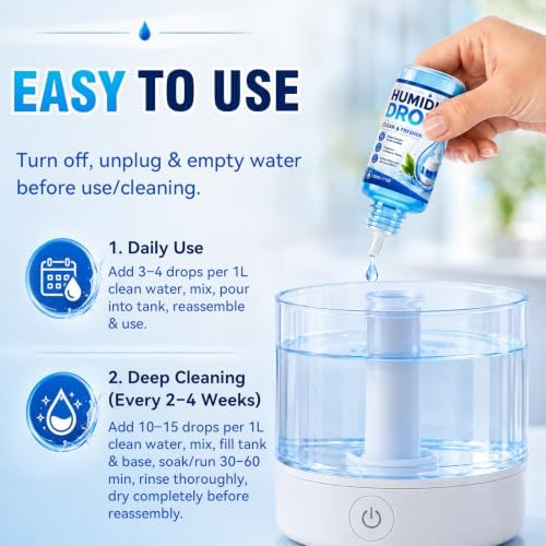 Humidifier Cleaner Drops, Slows Scale and Mineral Buildup, 3 x 30ml Bottles - Image 4
