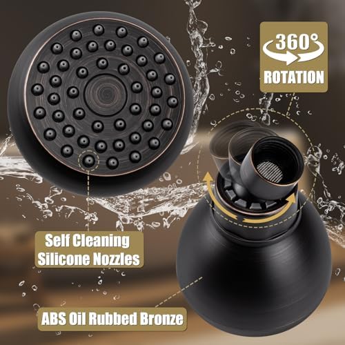 AISOSO Fixed Shower Head High Pressure 3 Inch Showerhead Oil Rubbed Bronze - Image 3