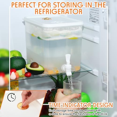 Domensi 1 Pack Drink Dispenser for Fridge with Spigot, 2 Gallon - Image 5
