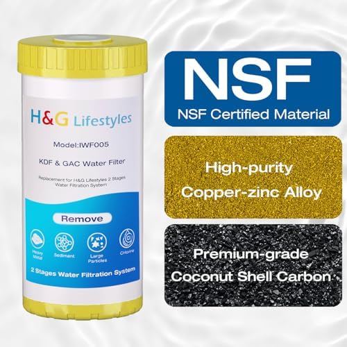 H&G Lifestyles Whole House Water Filter,10" x 4.5" KDF Carbon Water Filtration System, Remove Heavy Metal Improve Water Taste,with 1" NPT Port Bracket Wrench - Image 6