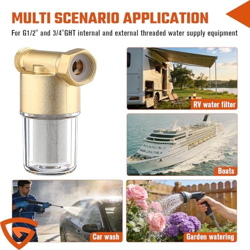 Reusable Brass 40 Micron Washing Machine Filter Online Sediment Filter RV - Image 2