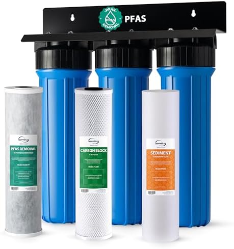 iSpring WGB32B-PF PFAS Whole House Water Filter System, 1" Inlet/Outlet by iSpring