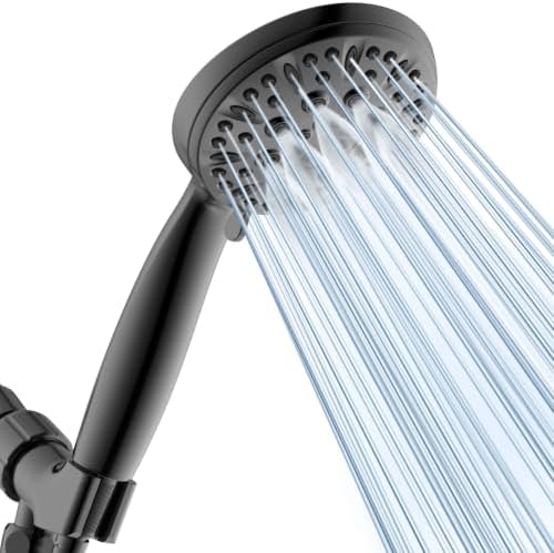 Matte Black Shower Head, 6 Spray Modes Handheld Showerhead by Unknown