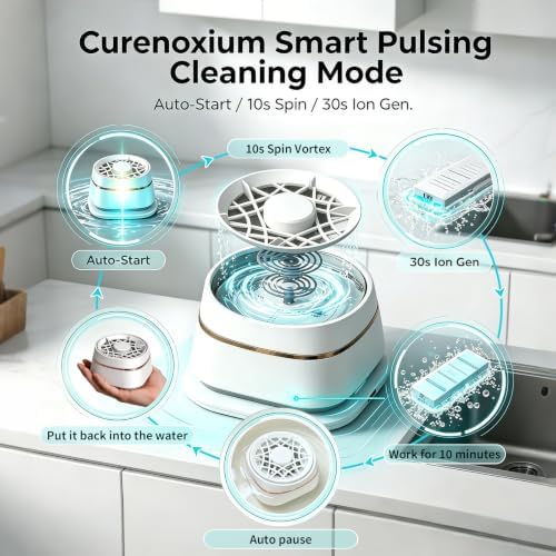 Portable Fruit and Vegetable Washing Machine, 20W Electrolytic Ion Spin Cleaner with Water Test Strips, IPX7 Waterproof Wireless Produce Purifier, Smart Auto-Start, USB Charging - Image 3