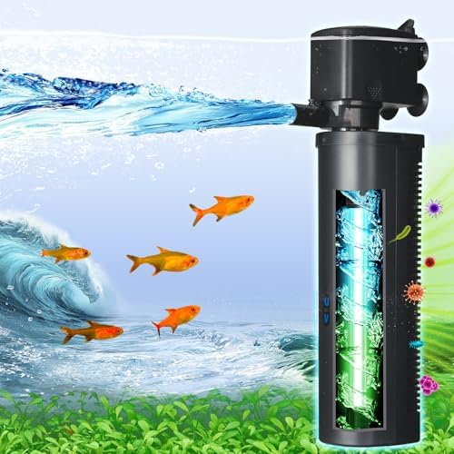 COOSPIDER Aquarium Filter with 9W U-V Light 500GPH for 100-300 Gallon Tank by Coospider