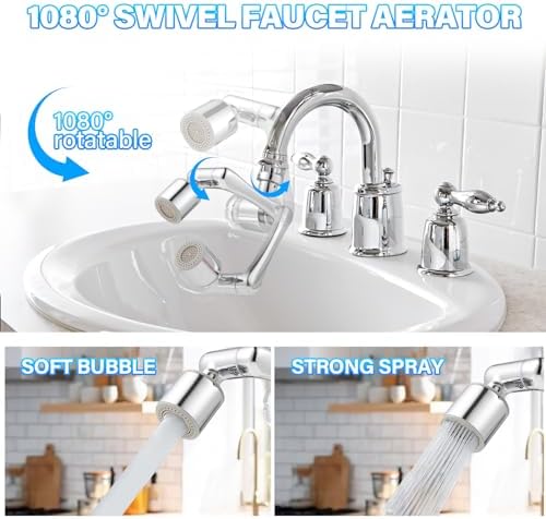 Water Filter for Sink Faucet,1080° Rotating Tap Extender - Image 4
