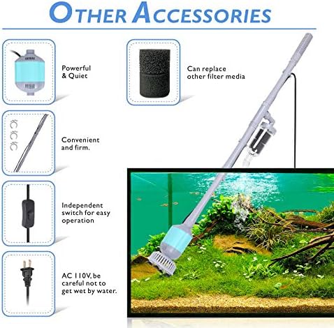 hygger 360GPH Electric Aquarium Gravel Cleaner, 5 in 1 Automatic Fish Tank Cleaning Tool Set Vacuum Water Changer Sand Washer Filter Siphon Adjustable Length 15W - Image 5