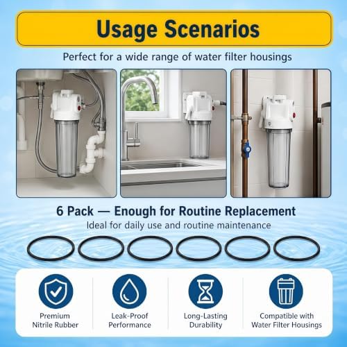 6 Pack WS03X10038 Water Filter Housing O-Ring Gasket for GE GXWH20F - Image 5