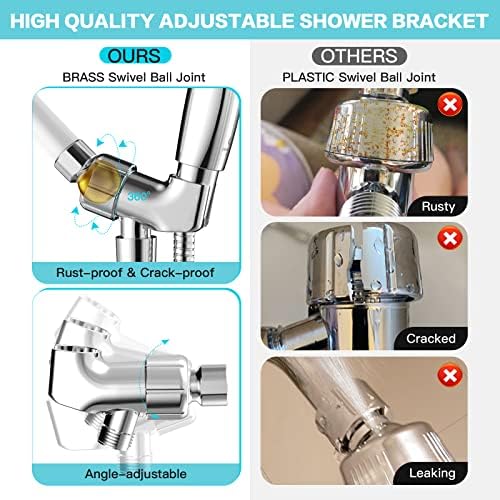 JDO High‑Pressure 6‑Setting Handheld Shower Head, 4.7 Inch Chrome Premium - Image 5