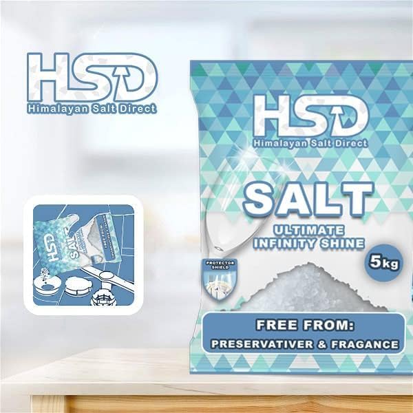 HSD 5lb Dishwasher Salt - 100% Natural Water Softener Salt with Pre-Soaking Action, Hard Water Detergent Boost for Cleaner Dishes & Washer Reactivation - Compatible with Bosch - (2 Pack) - Image 3