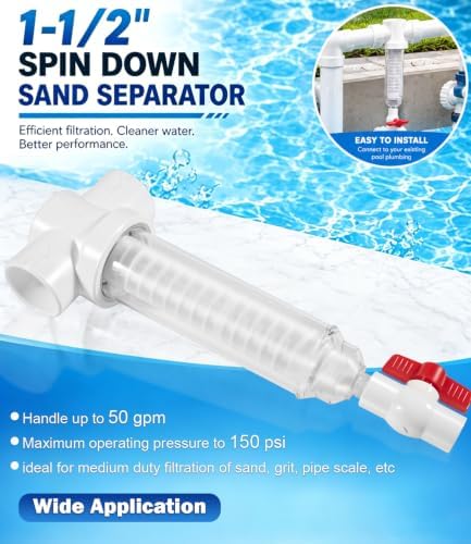 1-1/2 Inch Spin Down Sand Separator, 50 GPM 100 Mesh Sediment Water Filter - Image 2