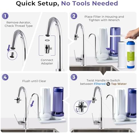 iSpring CKC2 2-Stage Countertop Drinking Water Filter System, 10000 Gal - Image 4