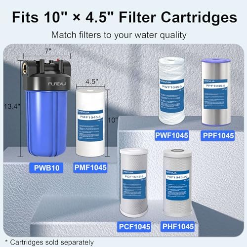 PWB10 Whole House Water Filter Housing Blue, Fits 10” x 4.5” Big Filters - Image 2